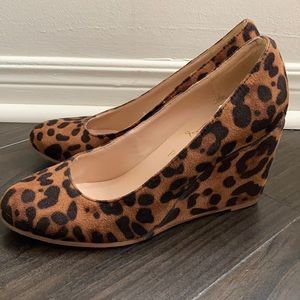3” leopard print Louboutins wedges